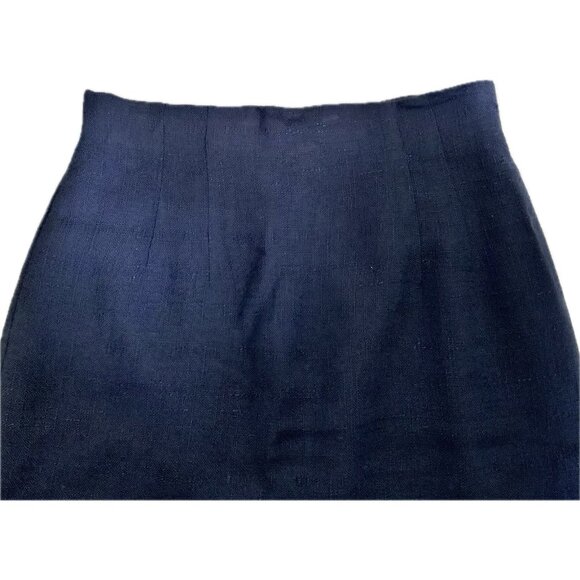 Lot 2 Vintage Pencil Skirt Green & Blue Size 6 & S - Knee-Length Back Slit Lined - Picture 10 of 16